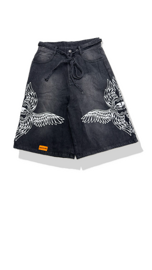 Denim “HVN” shorts blk