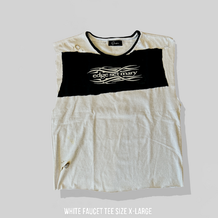 White faucet cutoff tee xl