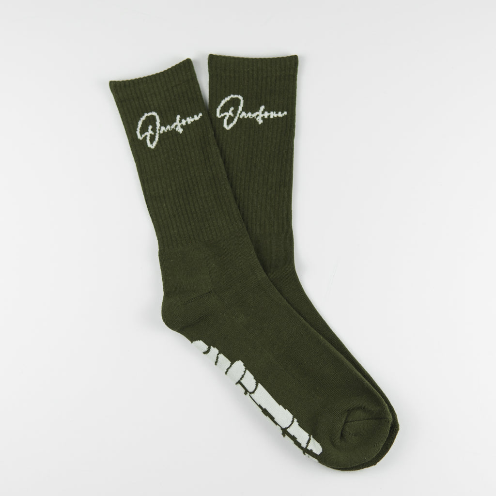 Skeletal socks olive